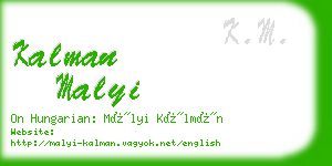 kalman malyi business card